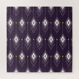 Ikat-Kronleuchter-Muster: Vintage-Textildesign Puzzle