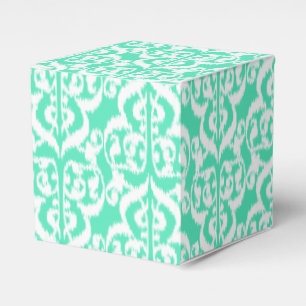 Ikat Maurische Damaske - Aqua und Weiß Geschenkschachtel