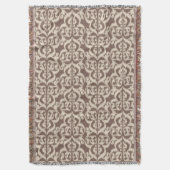 Ikat Maurische Damaske - Beige und Taube Decke (Vorderseite Vertikal)