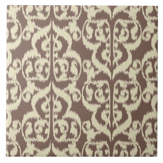 Ikat Maurische Damaske - Beige und Taube Fliese (Vorderseite)