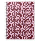 Ikat Maurische Damaske - bordeauxrot und rosa Notizblock (Vorderseite)