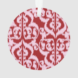 Ikat Maurische Damaske - dunkelrot und rosa Ornament