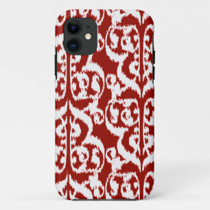 Ikat Maurische Damaske - dunkelrot und weiß Case-Mate iPhone Hülle