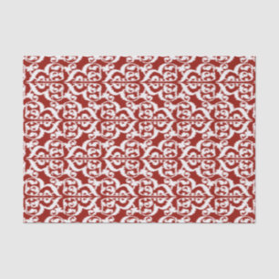 Ikat Maurische Damaske - dunkelrot und weiß Seidenpapier