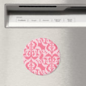 Ikat Maurische Damaske - Farbtöne von Korallenrosa Magnet (In Situ (Geschirrspüler))