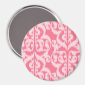 Ikat Maurische Damaske - Farbtöne von Korallenrosa Magnet (Vorderseite/Rückseite)