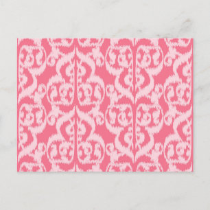 Ikat Maurische Damaske - Farbtöne von Korallenrosa Postkarte