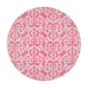 Ikat Maurische Damaske - Farbtöne von Korallenrosa Schneidebrett