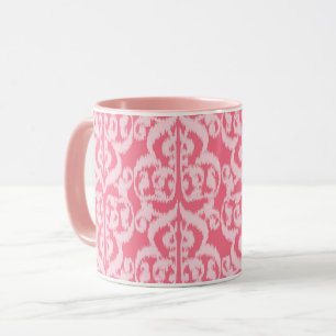 Ikat Maurische Damaske - Farbtöne von Korallenrosa Tasse
