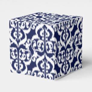 Ikat Maurische Damaske - Indigo und Weiß Geschenkschachtel