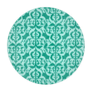 Ikat Maurische Damast - Pfau und Aqua Schneidebrett
