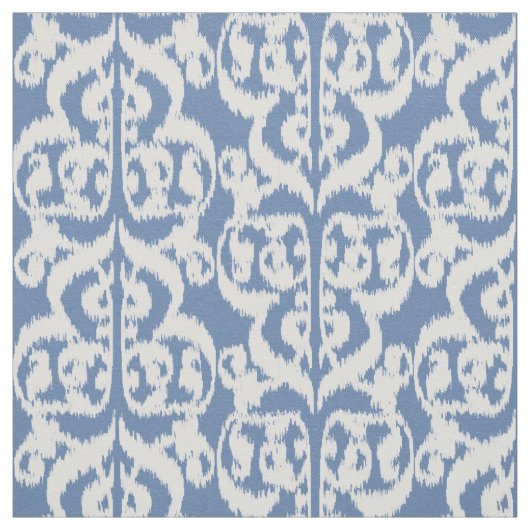 Ikat maurischer Damast - Himmelblau und -WEISS Stoff (Muster)