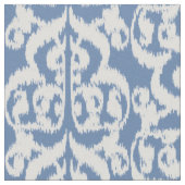 Ikat maurischer Damast - Himmelblau und -WEISS Stoff (Nahaufnahme)