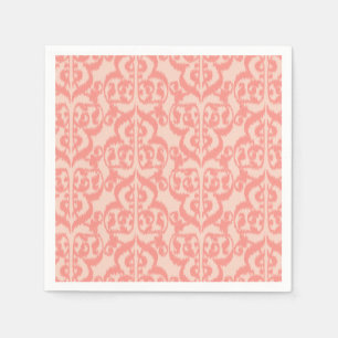 Ikat maurischer Damast - Pfirsich und korallenrosa Serviette