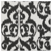 Ikat maurischer Damast - Schwarzweiss Stoff (Nahaufnahme)
