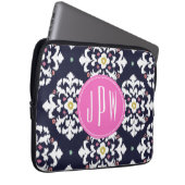 Ikat-Monogramm Laptopschutzhülle (Vorne Rechts)