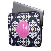Ikat-Monogramm Laptopschutzhülle (Vorderseite Links)