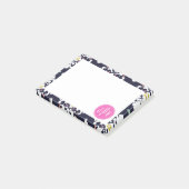 Ikat-Monogramm Post-it Klebezettel (angewinkelt)