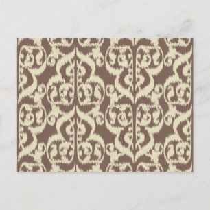 Ikat-Moorischer Damast - beige und taupe Postkarte