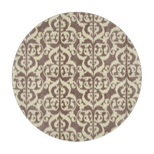 Ikat-Moorischer Damast - beige und taupe Schneidebrett