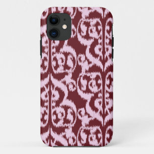 Ikat-Moorischer Damast - burgunderrot und rosa Case-Mate iPhone Hülle