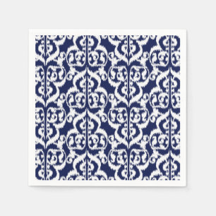 Ikat-Moorischer Damast - Indigo und Weiß Serviette
