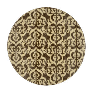Ikat-Moorischer Damast - schokoladenbraun und brau Schneidebrett