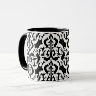 Ikat-Moorischer Damast - weiß und schwarz Tasse