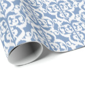 Ikat Moorish Damask - Himmelblau und weiß Geschenkpapier (Rolleneckpunkt)