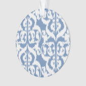 Ikat Moorish Damask - Himmelblau und weiß Ornament (Vorderseite)