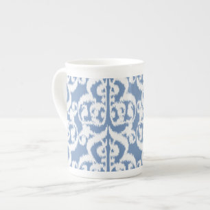 Ikat Moorish Damask - Himmelblau und weiß Porzellantasse