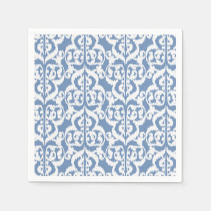 Ikat Moorish Damask - Himmelblau und weiß Serviette