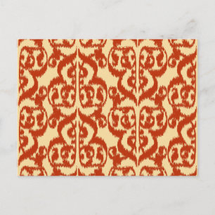 Ikat Moorish Damask - Mandarin orange Postkarte