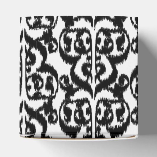 Ikat Moorish Damask - Schwarzweiß Geschenkschachtel (Oben)