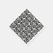 Ikat Moorish Damask - Schwarzweiß Serviette (Ecke)