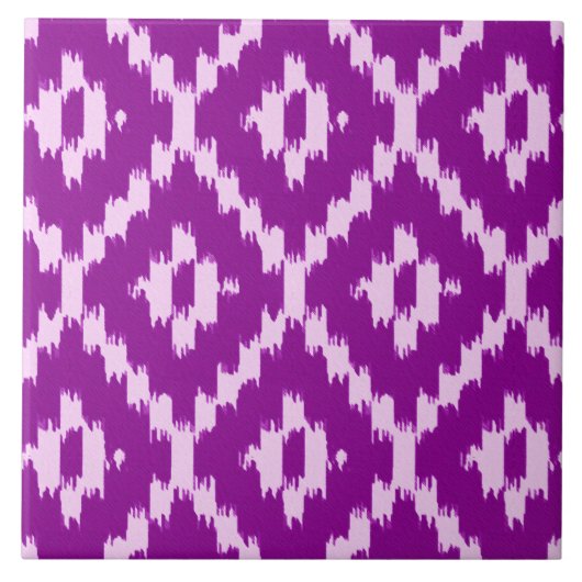 Ikat-Muster - Amethyst lila und orchid Fliese (Vorderseite)