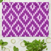 Ikat-Muster - Amethyst lila und orchid Geschirrtuch (Gefaltet)