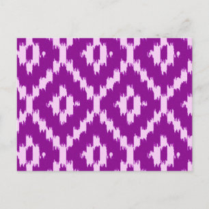 Ikat-Muster - Amethyst lila und orchid Postkarte