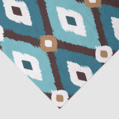 Ikat-Muster Aquamarin und braun Seidenpapier (Detail)