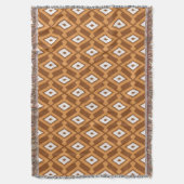 Ikat Muster - Braun, Rost und Creme Decke (Vorderseite Vertikal)