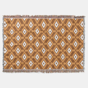 Ikat Muster - Braun, Rost und Creme Decke
