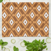 Ikat Muster - Braun, Rost und Creme Geschirrtuch (Gefaltet)