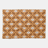 Ikat Muster - Braun, Rost und Creme Geschirrtuch (Horizontal)