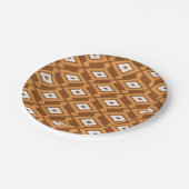 Ikat Muster - Braun, Rost und Creme Pappteller (Schrägansicht)