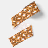 Ikat Muster - Braun, Rost und Creme Ripsband (Rückseite)