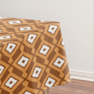 Ikat Muster - Braun, Rost und Creme Tischdecke