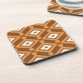 Ikat Muster - Braun, Rost und Creme Untersetzer (Linke Seite)