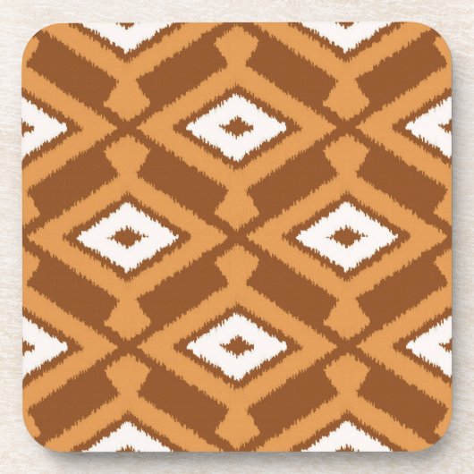 Ikat Muster - Braun, Rost und Creme Untersetzer (Vorderseite)