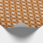 Ikat Muster - Brown, Rost und Creme Geschenkpapier (Ecke)