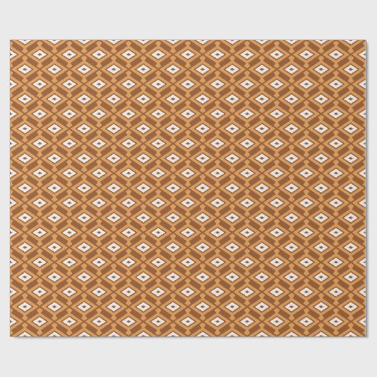 Ikat Muster - Brown, Rost und Creme Geschenkpapier (Flach)